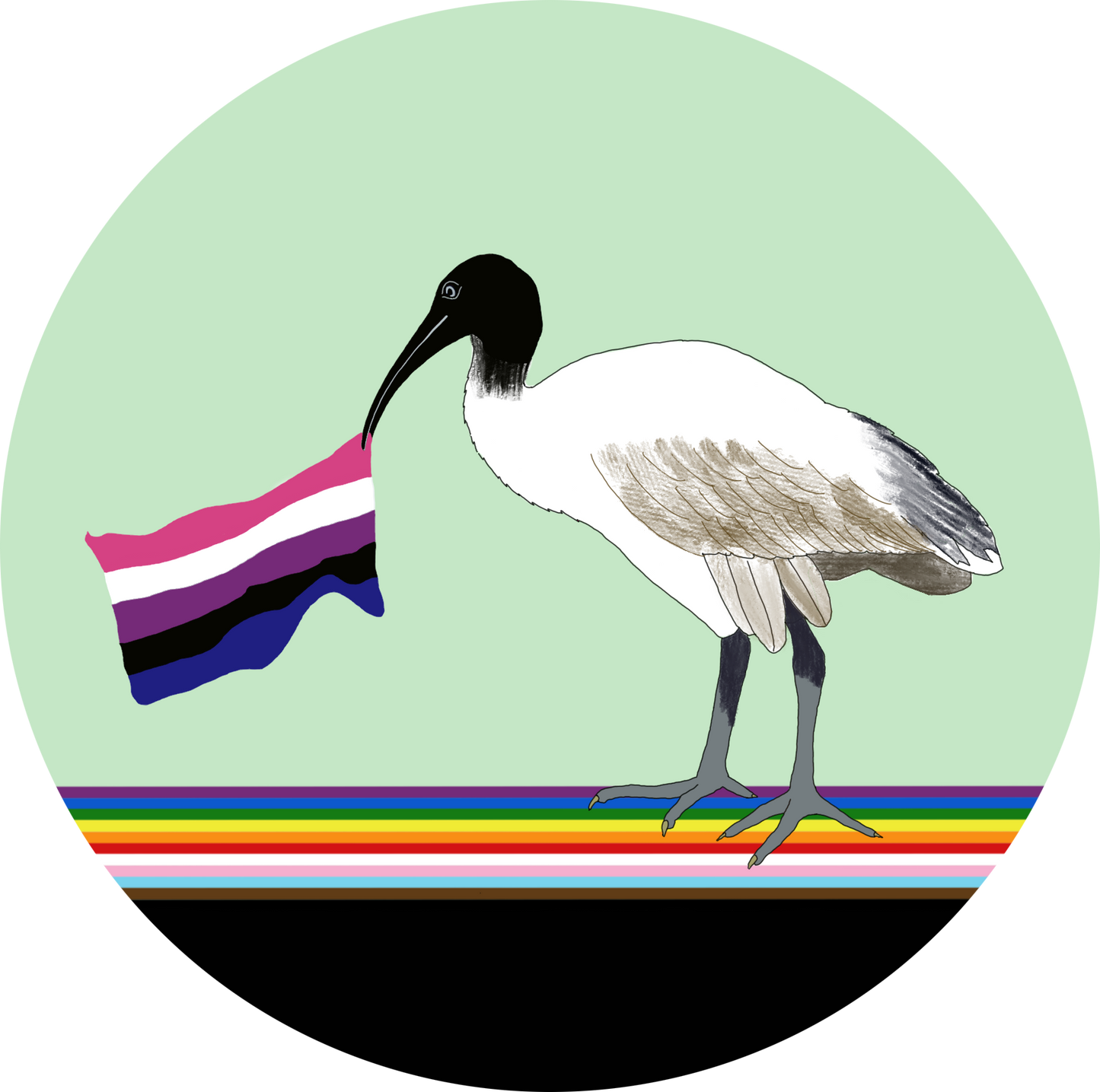 F. Bin Chicken Pride Flag Pins