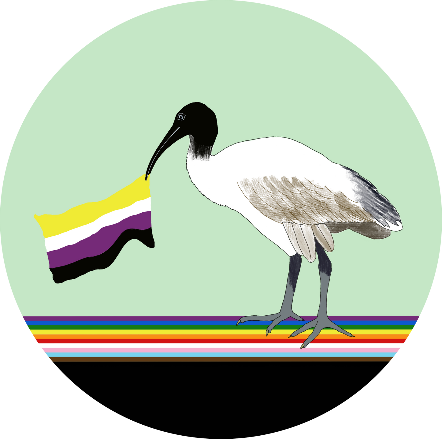 F. Bin Chicken Pride Flag Pins