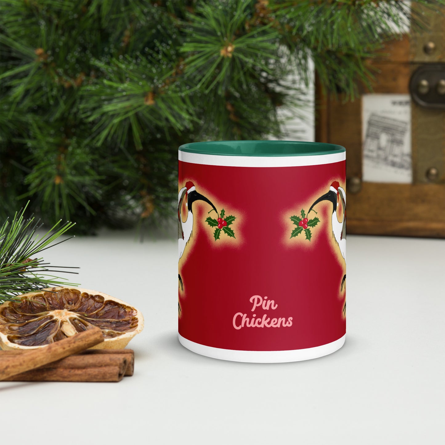 I. Pin Chicken Musical Christmas Mug - Red
