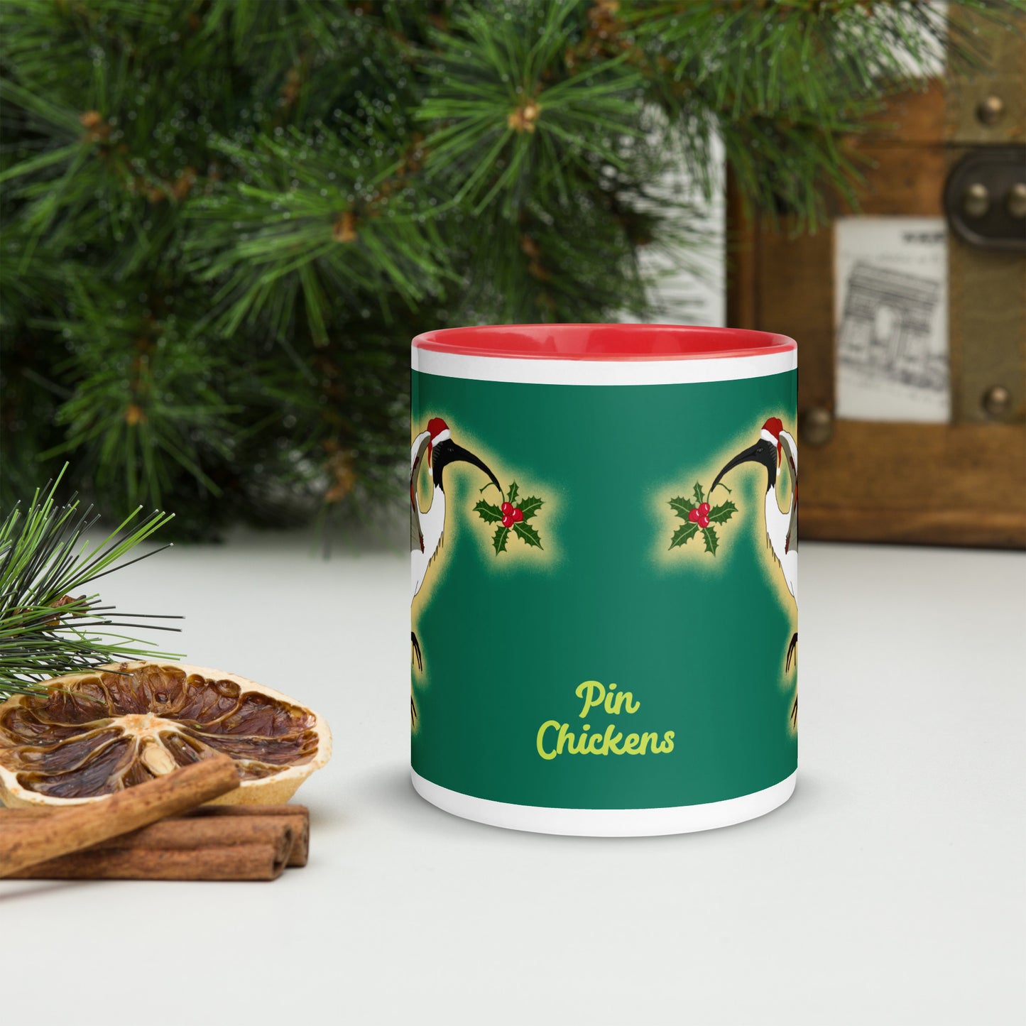 H. Pin Chicken Musical Christmas Mug - Green